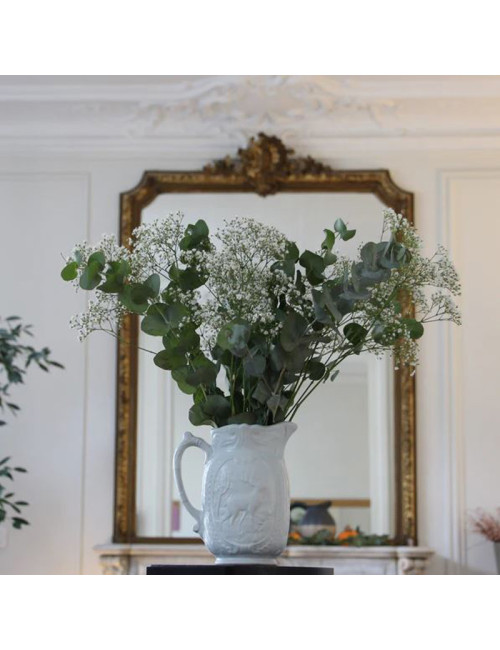 Pichet vase DIGOIN Cerf en grès Blanc Glaçon
