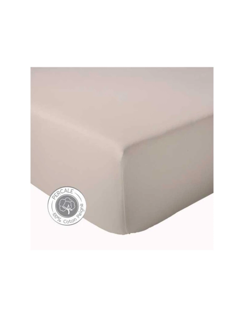 Drap housse TRADILINGE Percale lin 160x200 bonnet 30cm (1 dispo)