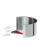 Faitout CRISTEL Mutine fixe en inox avec couvercle verre 28cm