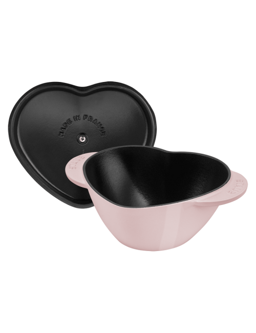 Cocotte coeur STAUB Sorbet rose en fonte 20cm