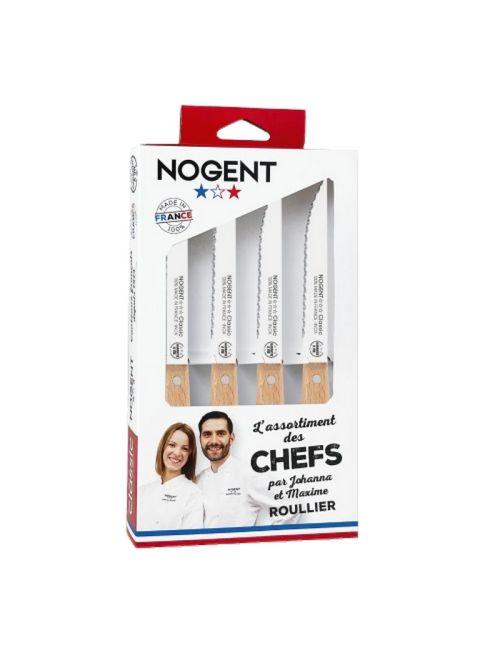 Coffret 4 pièces couteaux à steak NOGENT Hêtre