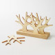 Lot de 4 sous verres en bois et leur base