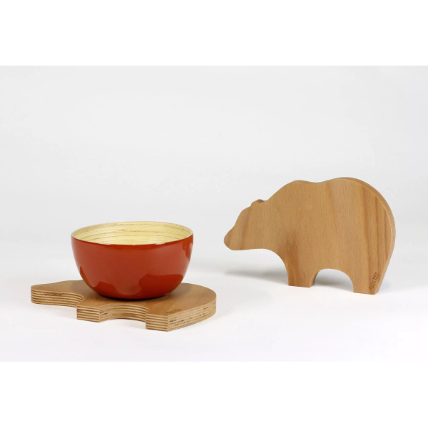 Dessous de plat en bois en forme d’ours – Made in France