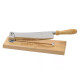 Coupe pain avec planche en bois blanc et lame inox
