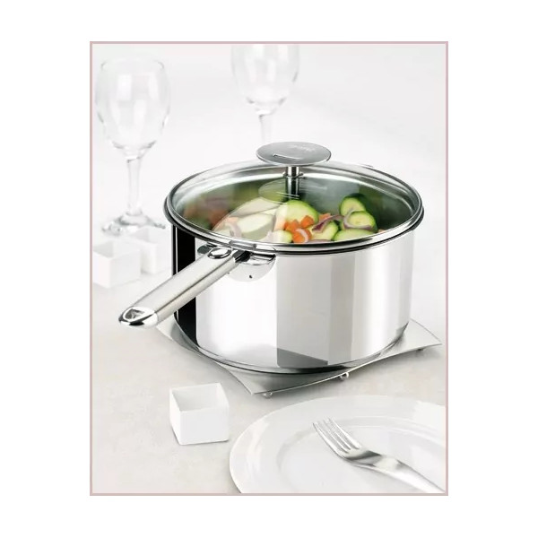 Set de 3 casseroles inox 16/18/20 cm Casteline - une poignée incluse