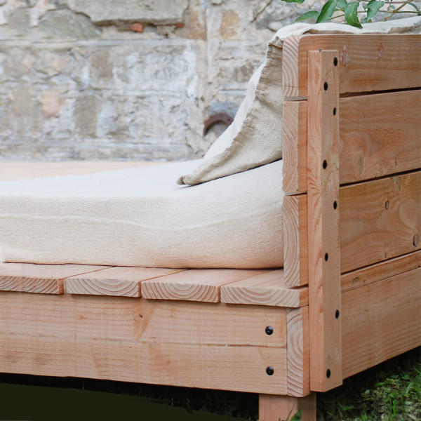 Banquette extérieur bois massif