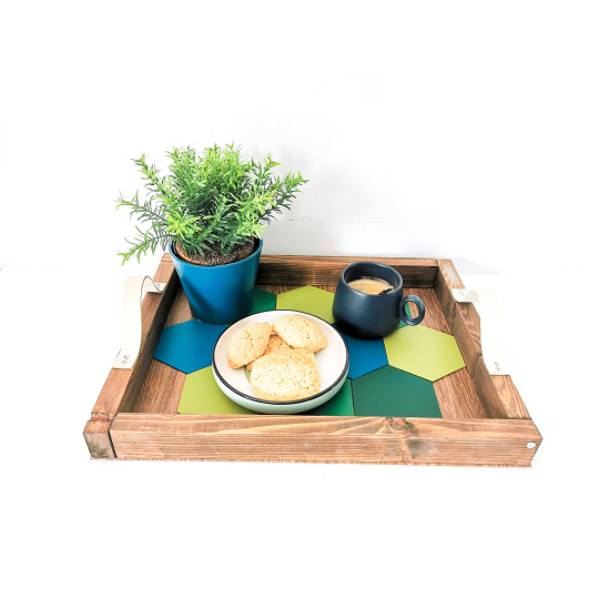Plateau avec sous-verres intégrés - Leewalia x Uncoqdansletransat