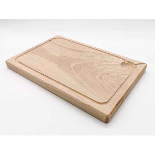 Planche à découper avec rigole et poche à jus