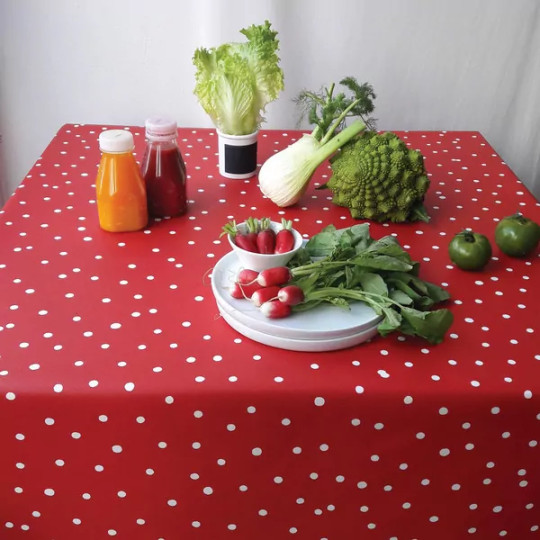 Nappe enduite Confettis Rouge - Fleur de Soleil