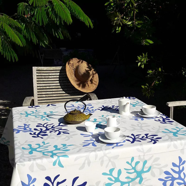 Nappe enduite Corail bleu - Fleur de Soleil