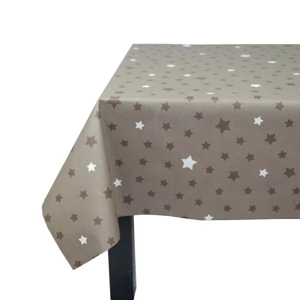Nappe enduite Etoiles taupe taupe - Fleur de Soleil