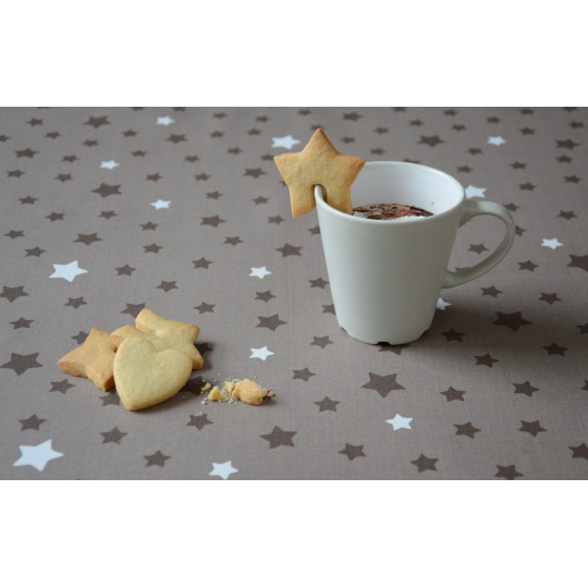 Nappe enduite Etoiles taupe taupe - Fleur de Soleil
