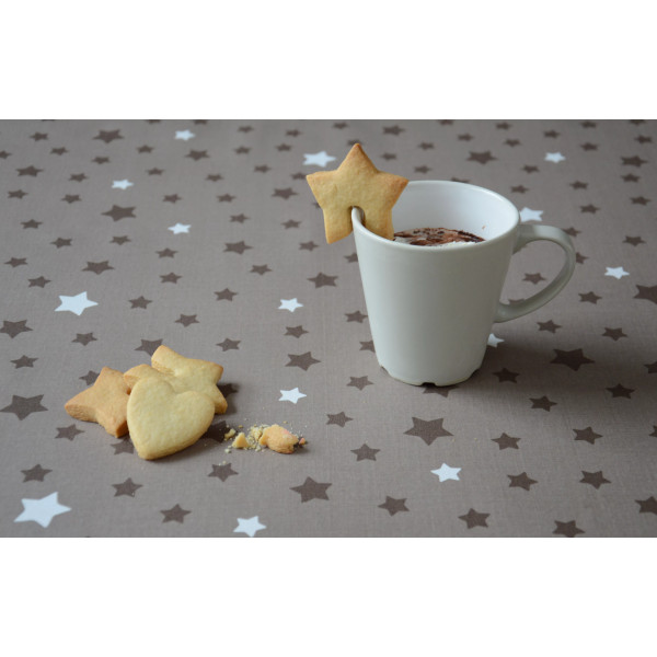 Nappe enduite Etoiles taupe taupe - Fleur de Soleil