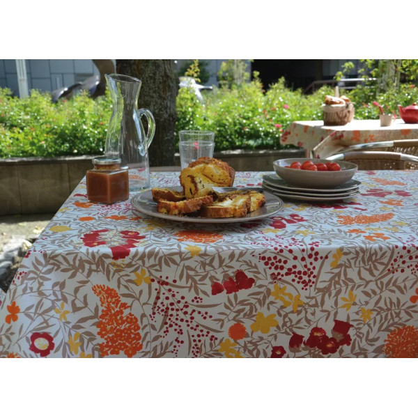 Nappe enduite Mimosa Rouge - Fleur de Soleil
