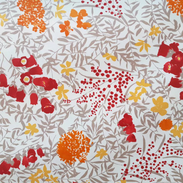 Nappe enduite Mimosa Rouge - Fleur de Soleil