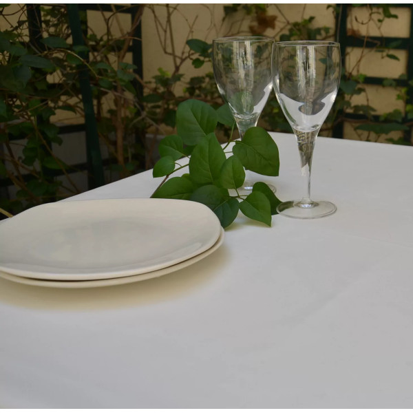 Nappe enduite Unie blanc - Fleur de Soleil