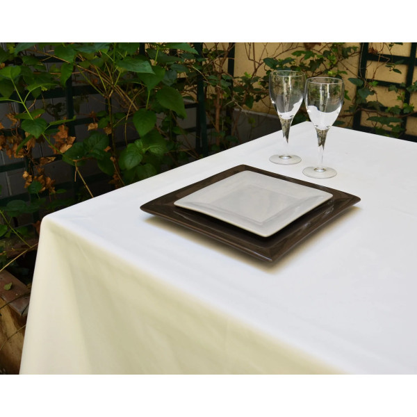 Nappe enduite Unie blanc - Fleur de Soleil