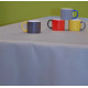 Nappe enduite ronde ou ovale Unie grise - Fleur de Soleil