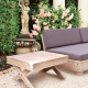 Banquette de jardin en bois à dossier incliné