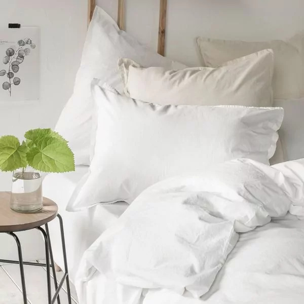 Drap plat Soft Line en coton lavé - Essix
