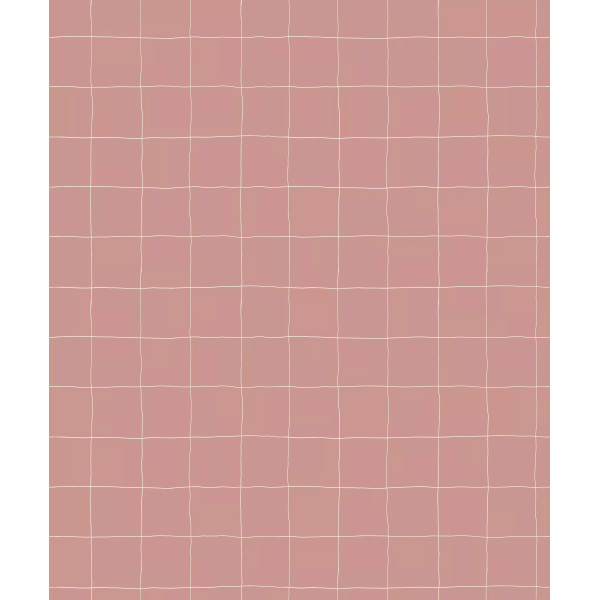 Papier peint carreaux rose - trame blush