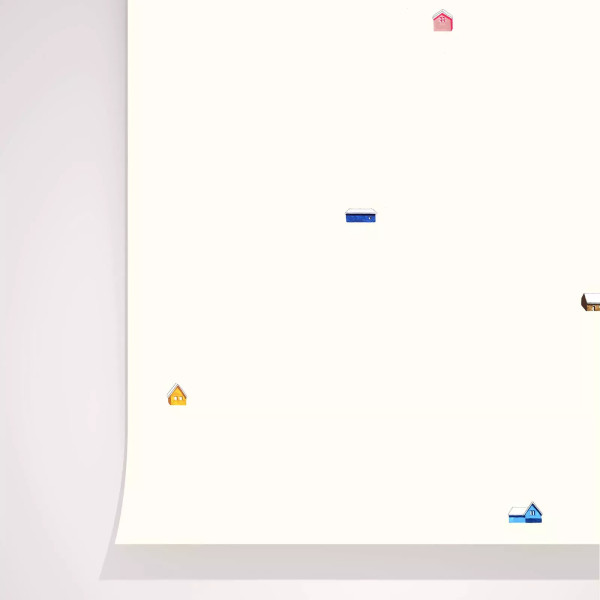 Papier peint dessin maisons - Season Paper