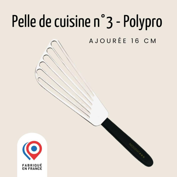 Pelle de cuisine ajourée avec manche polypro - Nogent 3 étoiles