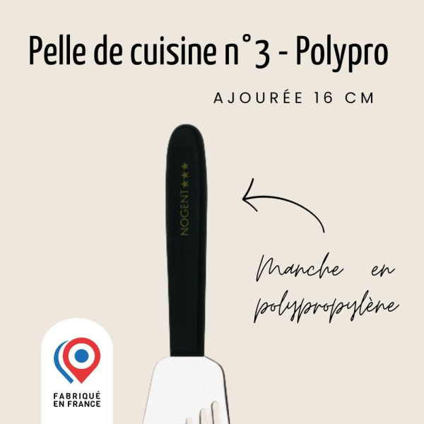 Pelle de cuisine ajourée avec manche polypro - Nogent 3 étoiles