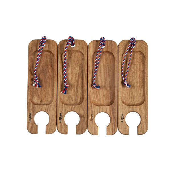 Pack de 4 planches apéritif avec support pour verre à vin vigneron - Le Régal