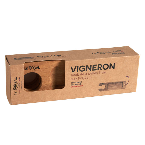 Pack de 4 planches apéritif avec support pour verre à vin vigneron - Le Régal