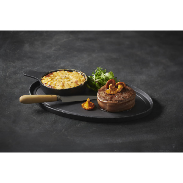 Assiette ovale en céramique effet ardoise - Basalt - Revol
