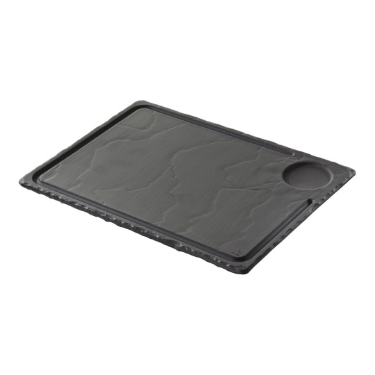 Assiette à steak rectangulaire en céramique effet ardoise - Basalt – Revol