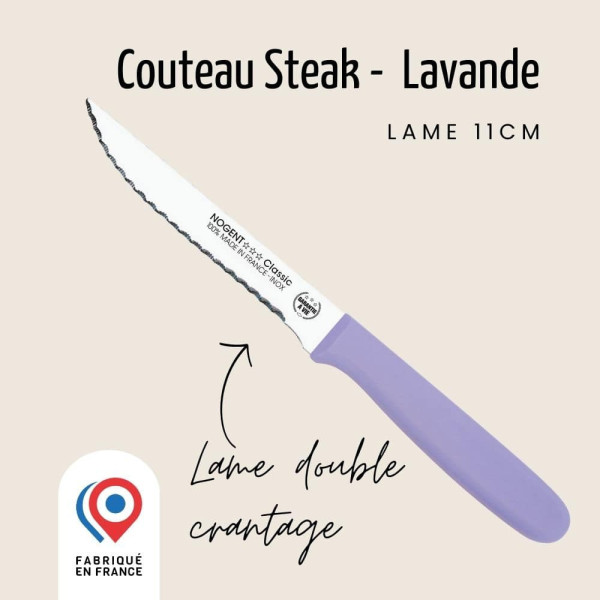 Couteau à steak double crantage 11cm Polypro - Nogent 3 Étoiles