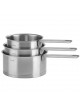 Batterie de 3 casseroles Cristel Strate en inox - 16 18 et 20cm