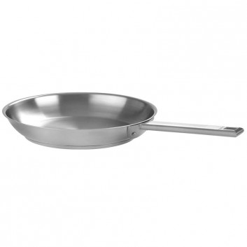 Poêle Cristel Strate inox brossé avec manche fixe - 3 tailles