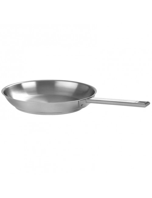 Poêle Cristel Strate inox brossé avec manche fixe - 3 tailles